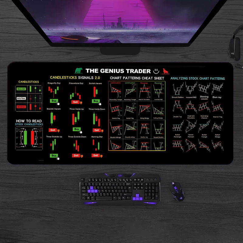 Esports Gaming Desk - EXCO Stock Market Trader Tappetino per